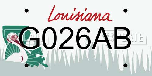 G026AB Louisiana License Plate