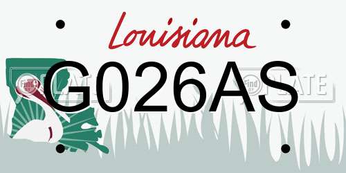 G026AS Louisiana License Plate