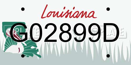 G02899D Louisiana License Plate