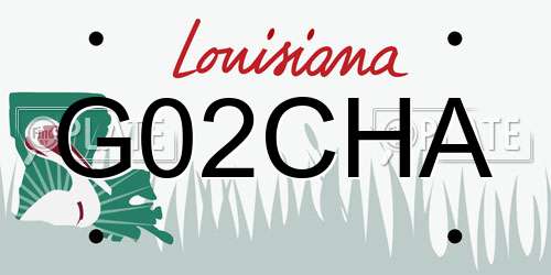G02CHA Louisiana License Plate
