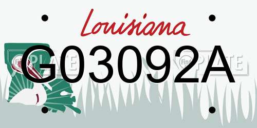 G03092A Louisiana License Plate