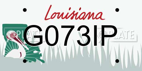 G073IP Louisiana License Plate