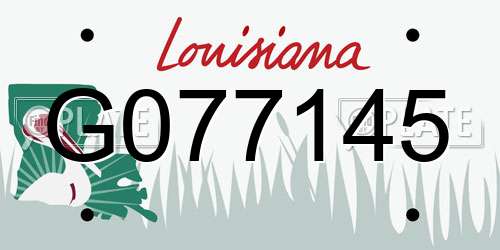 G077145 Louisiana License Plate