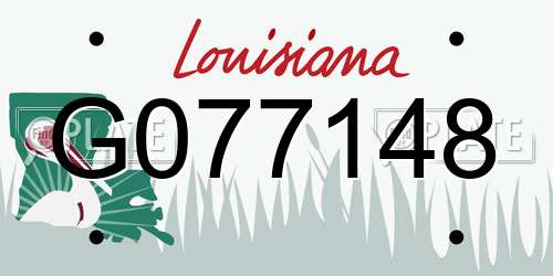 G077148 Louisiana License Plate