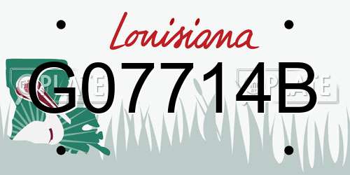 G07714B Louisiana License Plate