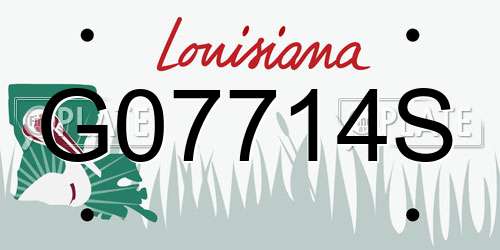 G07714S Louisiana License Plate