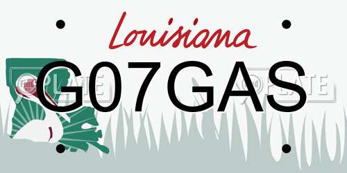 G07GAS Louisiana License Plate
