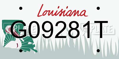 G09281T Louisiana License Plate