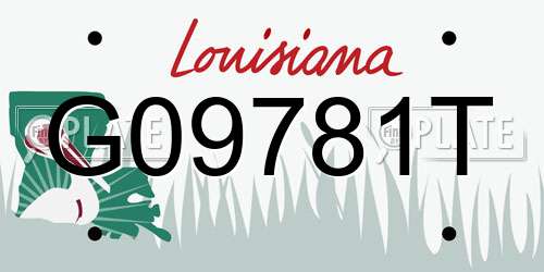 G09781T Louisiana License Plate