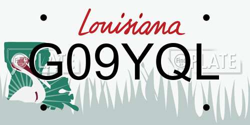 G09YQL Louisiana License Plate