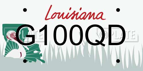 G100QD Louisiana License Plate