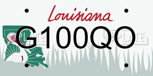 G100QO Louisiana License Plate