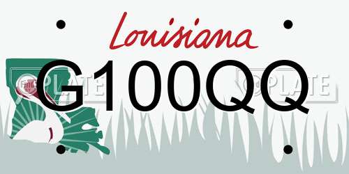 G100QQ Louisiana License Plate
