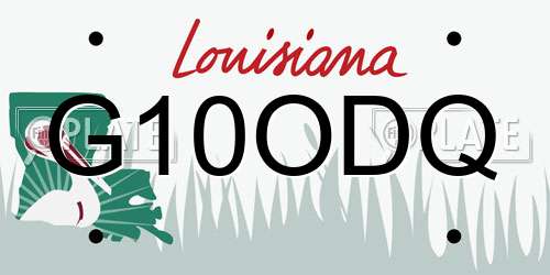 G10ODQ Louisiana License Plate