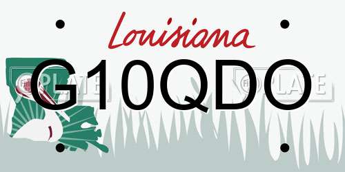 G10QDO Louisiana License Plate