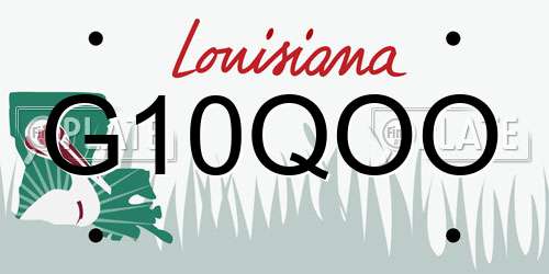 G10QOO Louisiana License Plate