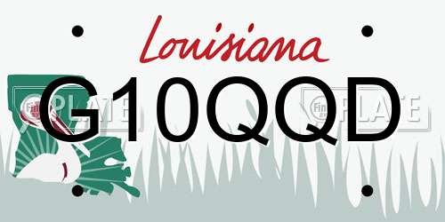 G10QQD Louisiana License Plate