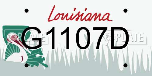 G1107D Louisiana License Plate