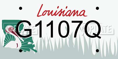 G1107Q Louisiana License Plate
