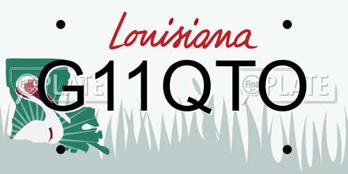 G11QTO Louisiana License Plate