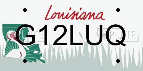 G12LUQ Louisiana License Plate