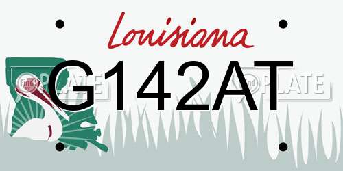 G142AT Louisiana License Plate