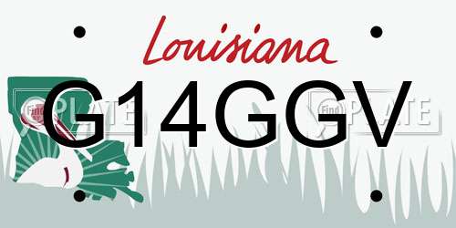 G14GGV Louisiana License Plate