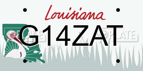 G14ZAT Louisiana License Plate
