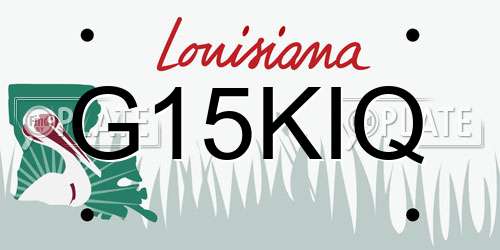 G15KIQ Louisiana License Plate