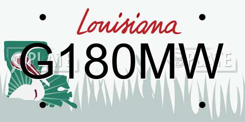 G180MW Louisiana License Plate