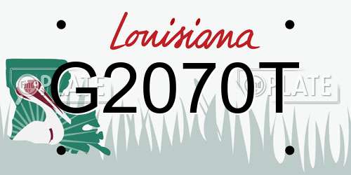 G2070T Louisiana License Plate