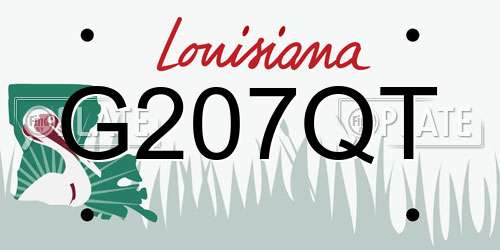 G207QT Louisiana License Plate