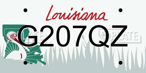 G207QZ Louisiana License Plate