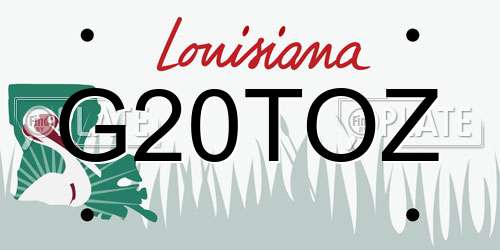 G20TOZ Louisiana License Plate