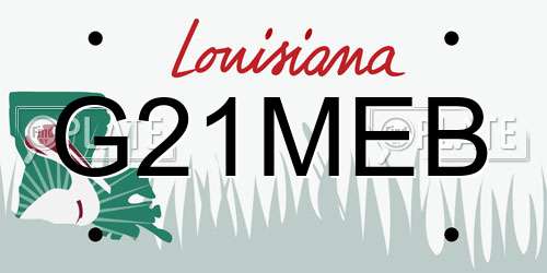 G21MEB Louisiana License Plate
