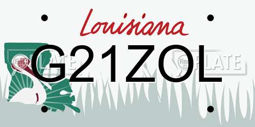 G21ZOL Louisiana License Plate