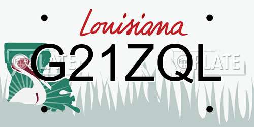 G21ZQL Louisiana License Plate