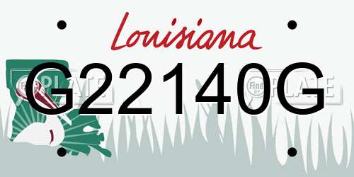 G22140G Louisiana License Plate