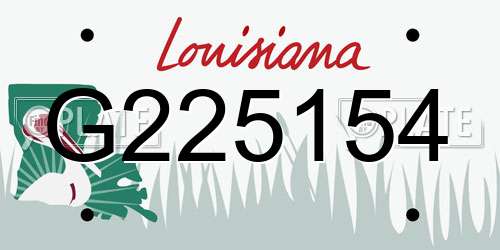 G225154 Louisiana License Plate