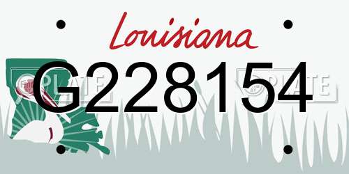 G228154 Louisiana License Plate