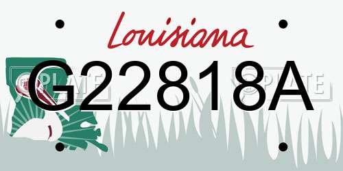 G22818A Louisiana License Plate