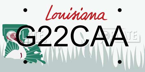 G22CAA Louisiana License Plate