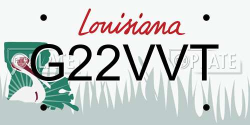 G22VVT Louisiana License Plate