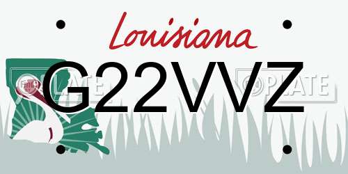 G22VVZ Louisiana License Plate