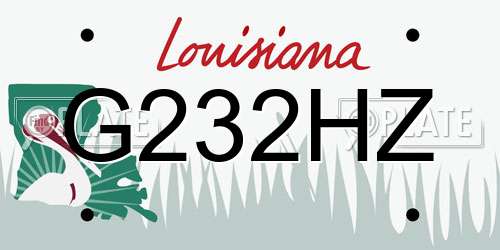 G232HZ Louisiana License Plate