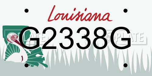 G2338G Louisiana License Plate