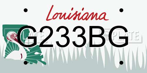 G233BG Louisiana License Plate