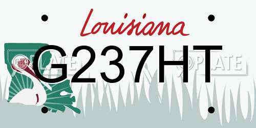 G237HT Louisiana License Plate