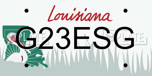 G23ESG Louisiana License Plate