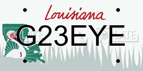 G23EYE Louisiana License Plate